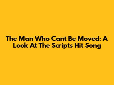 The Man Who Can't Be Moved: A Look At The Script's Hit Song