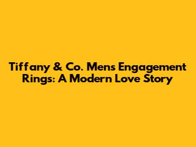 Tiffany & Co. Men's Engagement Rings: A Modern Love Story