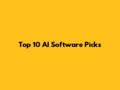 Top 10 AI Software Picks