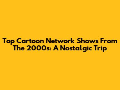 Top Cartoon Network Shows From The 2000s: A Nostalgic Trip