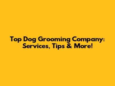 Top Dog Grooming Company: Services, Tips & More!