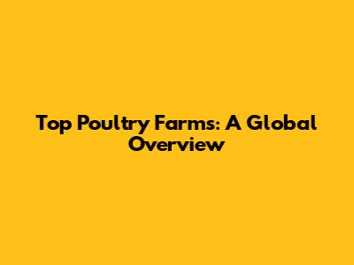 Top Poultry Farms: A Global Overview