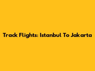 Track Flights: Istanbul To Jakarta