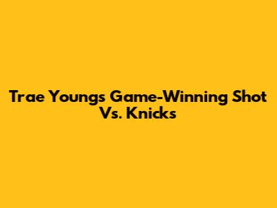 Trae Young's Game-Winning Shot Vs. Knicks