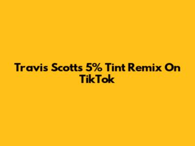 Travis Scott's "5% Tint" Remix On TikTok