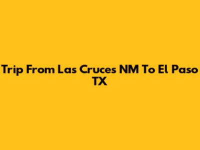 Trip From Las Cruces NM To El Paso TX