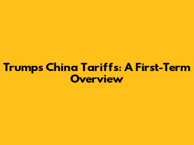Trump's China Tariffs: A First-Term Overview