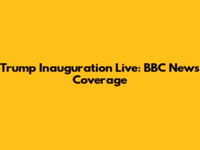Trump Inauguration Live: BBC News Coverage