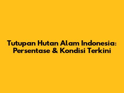Tutupan Hutan Alam Indonesia: Persentase & Kondisi Terkini