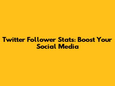 Twitter Follower Stats: Boost Your Social Media