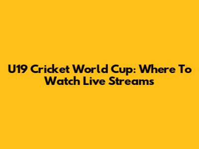 U19 Cricket World Cup: Where To Watch Live Streams
