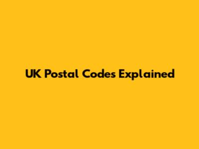 UK Postal Codes Explained
