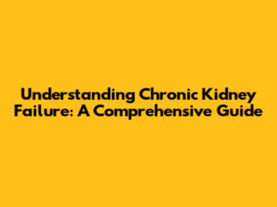 Understanding Chronic Kidney Failure: A Comprehensive Guide