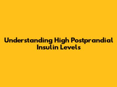 Understanding High Postprandial Insulin Levels