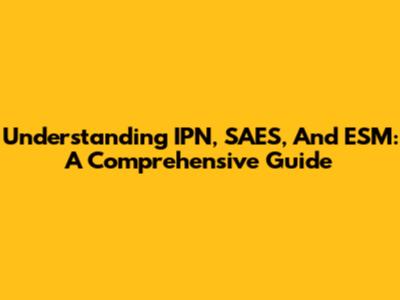 Understanding IPN, SAES, And ESM: A Comprehensive Guide