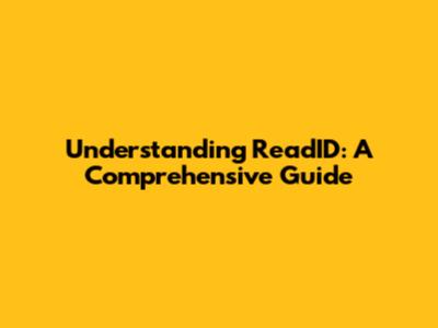 Understanding ReadID: A Comprehensive Guide