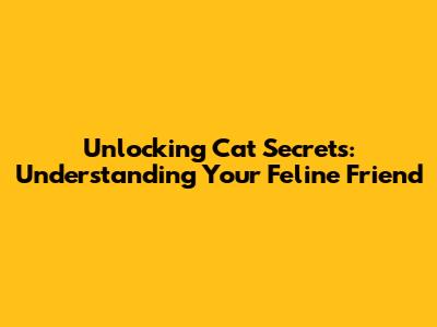 Unlocking Cat Secrets: Understanding Your Feline Friend