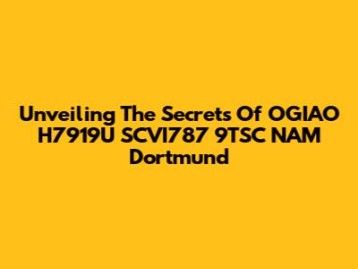 Unveiling The Secrets Of OGIAO H7919U SCVI787 9TSC NAM Dortmund