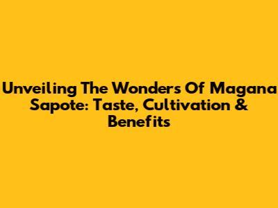 Unveiling The Wonders Of Magana Sapote: Taste, Cultivation & Benefits