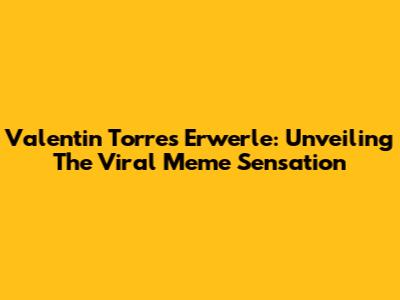 Valentin Torres Erwerle: Unveiling The Viral Meme Sensation