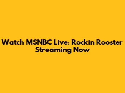 Watch MSNBC Live: Rockin' Rooster Streaming Now