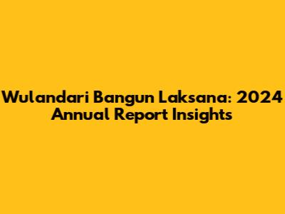 Wulandari Bangun Laksana: 2024 Annual Report Insights