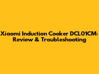 Xiaomi Induction Cooker DCL01CM: Review & Troubleshooting