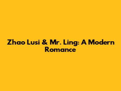 Zhao Lusi & Mr. Ling: A Modern Romance