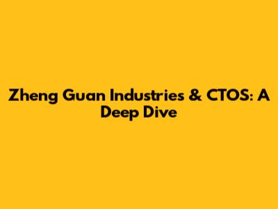 Zheng Guan Industries & CTOS: A Deep Dive