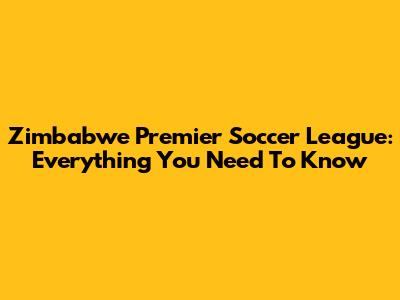 Zimbabwe Premier Soccer League: Everything You Need To Know