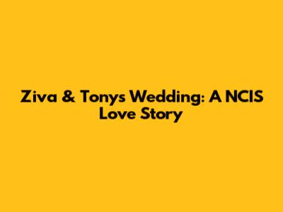 Ziva & Tony's Wedding: A NCIS Love Story